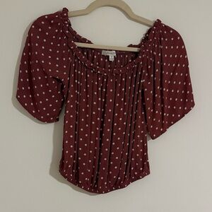 Active USA Rose Polka Dot Blouse